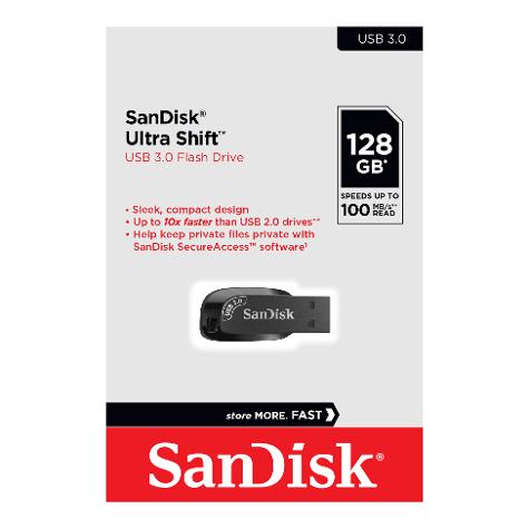 SANDISK PENDRIVE USB ULTRA SHIFT 3.0 - 128GB