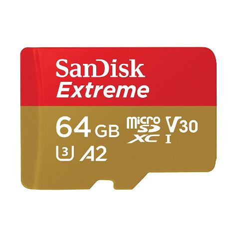 SANDISK EXTREME MICROSD UHS-I CARD WITH ADAPTER (MOBILE) 64GB